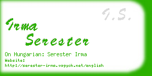 irma serester business card